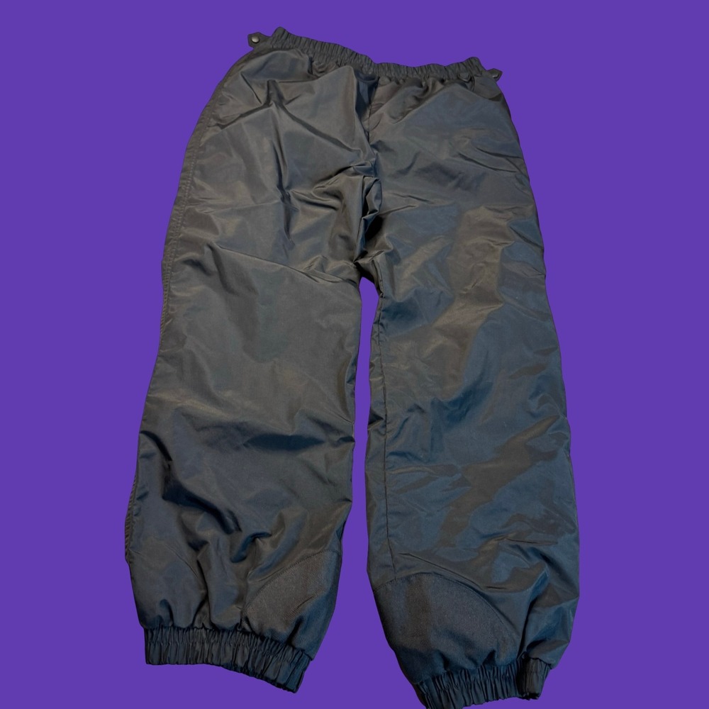 Vintage Columbia Womens XL Black Nylon Ski Snow Pants Elastic Waist Outdoor